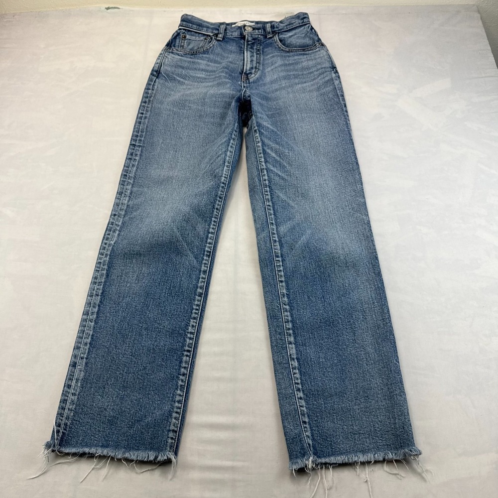 Moussy Vintage Evelyn Cropped Straight Jeans Womens 25 Blue Denim 540FAC12-2031